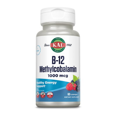 B12 Metilcobalamina (Methycobalamin) 1000 mcg, 60 Comprimidos Masticables sabor Fresa de KAL KAL SM-53575 Vitamina B salud.bio