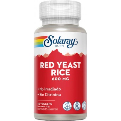 Levadura Roja de arroz, Red Yeast Rice Plus Q10, 45 VegCaps. Sin gluten. de SOLARAY SOLARAY SM-446 Ayudas niveles Colesterol ...