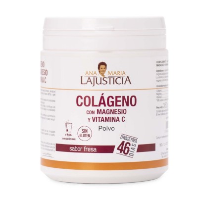 Colágeno Marino con Magnesio y Vitamina C, 350g Polvo, sabor Fresa de Ana Maria Lajusticia Sakai laboratorios 8436000680874 A...