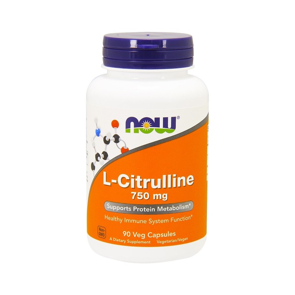 L-Citrulina, 750 mg, 90 cápsulas vegetarianas de Now Foods now suplementos NOW-00083 Aminoácidos salud.bio