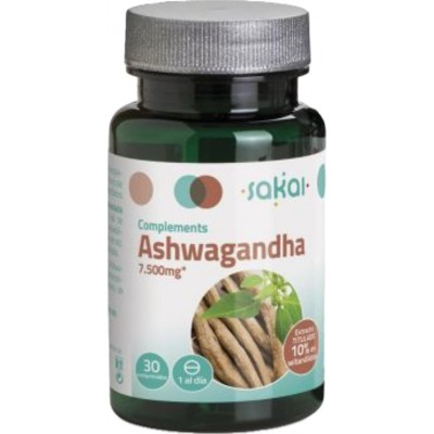 Ashwagandha (Withania somnifera) 500 mg E.S. equivalente a 7.500mg de polvo de raíz, 30 comprimidos de Sakai Sakai laboratori...
