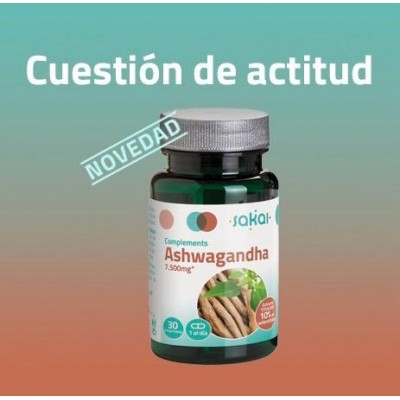 Ashwagandha (Withania somnifera) 500 mg E.S. equivalente a 7.500mg de polvo de raíz, 30 comprimidos de Sakai Sakai laboratori...