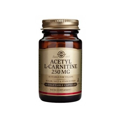 Acetil-L-Carnitina 250 mg · Solgar · 30 cápsulas SOLGAR 010015 Quemagrasas y similares salud.bio