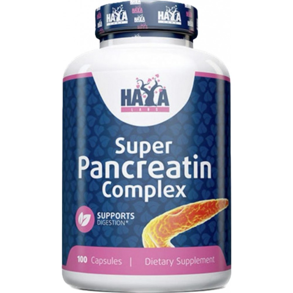 Super Pancreatin Enzimas (Enzymes) 100 Cápsulas de Haya labs Haya Labs LLC HAY-0073 Ayudas aparato Digestivo salud.bio