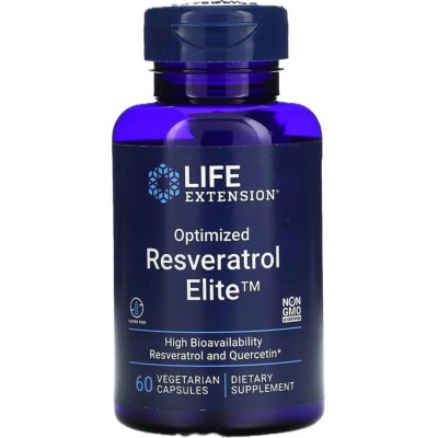 Resveratrol optimizado Elite™ 60 cápsulas vegetales de Life Extension LifeExtension LEX-22306 Antioxidantes salud.bio