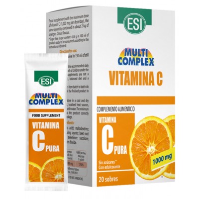 Vitamina C 1000mg POLVO (20 sobres) de ESI® ESI LABORATORIOS ESI-33010822 Vitamina C salud.bio