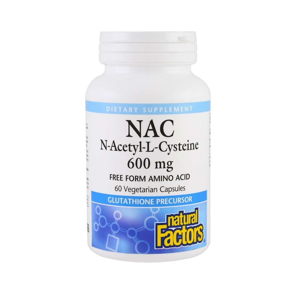 NAC, N-Acetil-L-Cisteína, 600 mg , 60 cápsulas vegetarianas de Natural Factors Natural Factors NFS-02818 Aminoácidos salud.bio