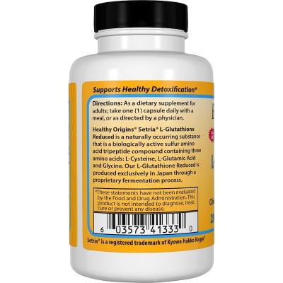 L-Glutatión Reducido Setria®, 250 Y 500 mg, 60 Cápsulas de Healthy Origins Healthy Origins® HOG-41336 Aminoácidos salud.bio
