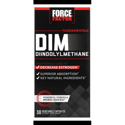 DIM Di-indolyl Methane 300mg 30Cáps, ingredientes esenciales de Force Factor FORCE FACTOR FOA-01524 Suplementos Deportivos (C...