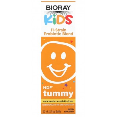 Kids, NDF Tummy, Mezcla de 11 cepas probióticas, Sabor a frambuesa, 60 ml de Bioray BIORAY BRY-46595 Ayudas aparato Digestivo...