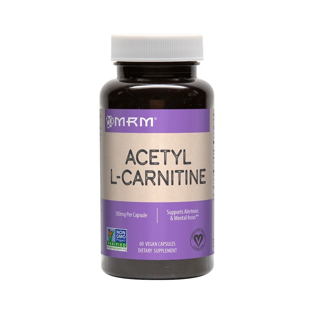 Acetil L-Carnitina, 500 mg, 60 cápsulas vegatales de MRM MRM MRM-85003 Aminoácidos salud.bio