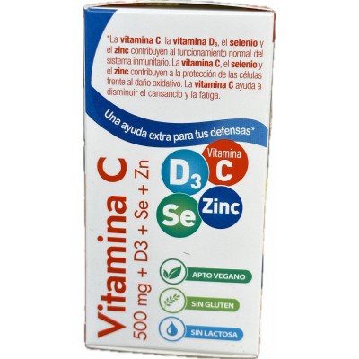 ProtecSapin Vitamina C 500mg + D3 + selenio + Zinc DEFENSA del sistema INMUNITARIO de Natysal Natysal 13745 Vitamina C salud.bio