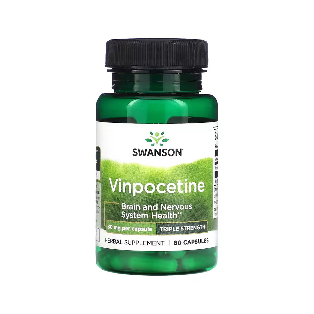 Vinpocetine Memory support, 30 mg, 60 cápsulas Vegetales de Swanson Swanson SWV-11734 Ayuda Funcion Celebral salud.bio