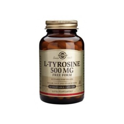 L-Tirosina 500 mg 50 cápsulas de Solgar SOLGAR 012760 Tiroides salud.bio