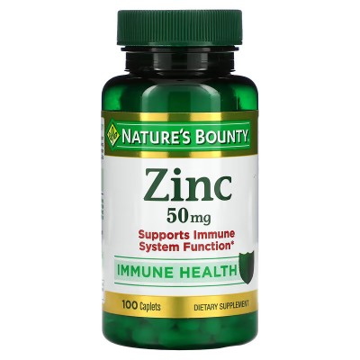 Zinc 50 mg, 100 ó 200 comprimidos de Nature's Bounty Nature's Bounty  Sistema inmunitario salud.bio