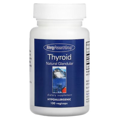 Tiroides, Glandular natural, 100 cápsulas vegetales de Allergy Research Group AllergyResearchGrup ALG-71810 Tiroides salud.bio