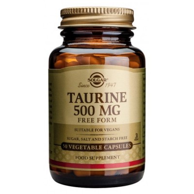 Taurina 500 mg. 50 cápsulas de Solgar SOLGAR 012700 Cansancio, fatiga, astenia primaveral salud.bio