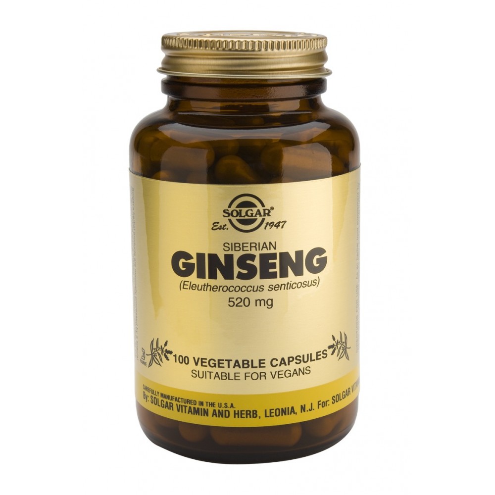 Ginseng Siberiano 520 mg Cápsulas vegetales de Solgar SOLGAR 181280 Cansancio, fatiga, astenia primaveral salud.bio