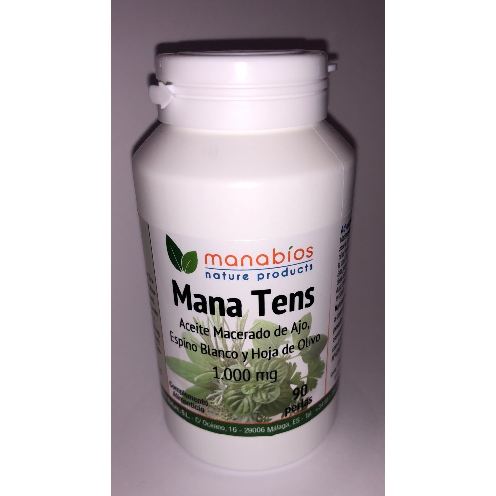 Mana Tens (Ajo+Espino blanco+Hoja de Olivo) de Manabios Manabios  Ayuda control Tension salud.bio