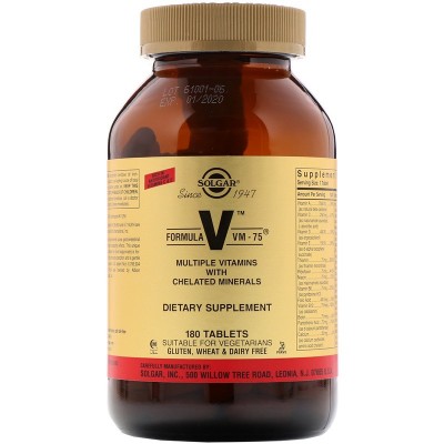 Multi vitaminico Fórmula VM 75 Comprimidos de Solgar SOLGAR VM-75 Vitaminas y Minerales salud.bio